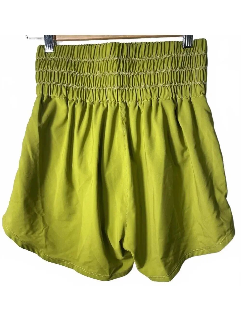 Nike Womens Training Shorts Size Small Green Logo Stretch Waist Athletic New